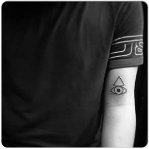 Triangle & Eye tattoo.  Golden Iron Tattoo Studio is located on 363 Spadina Ave Toronto ON, M5T 2G3. For inquires or to book an appointment please contact (416)-903-1624 during opening hours 11:00AM-8:00PM