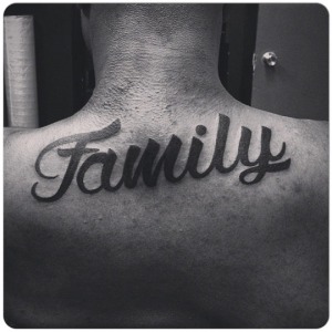 Family Script Tattoo Done By @kriistian For any inquires check us out at http://goldenirontattoostudio.com/ or to book an appointment contact (416)-903-1624 during opening hours 11:00AM-8:00PM
