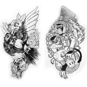 These sketches are up for grabs contact the studio if you're interested.  For all inquires check us out at http://goldenirontattoostudio.com/