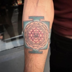 Sriyantra tattoo done by Greg For all inquires check us out at http://goldenirontattoostudio.com/